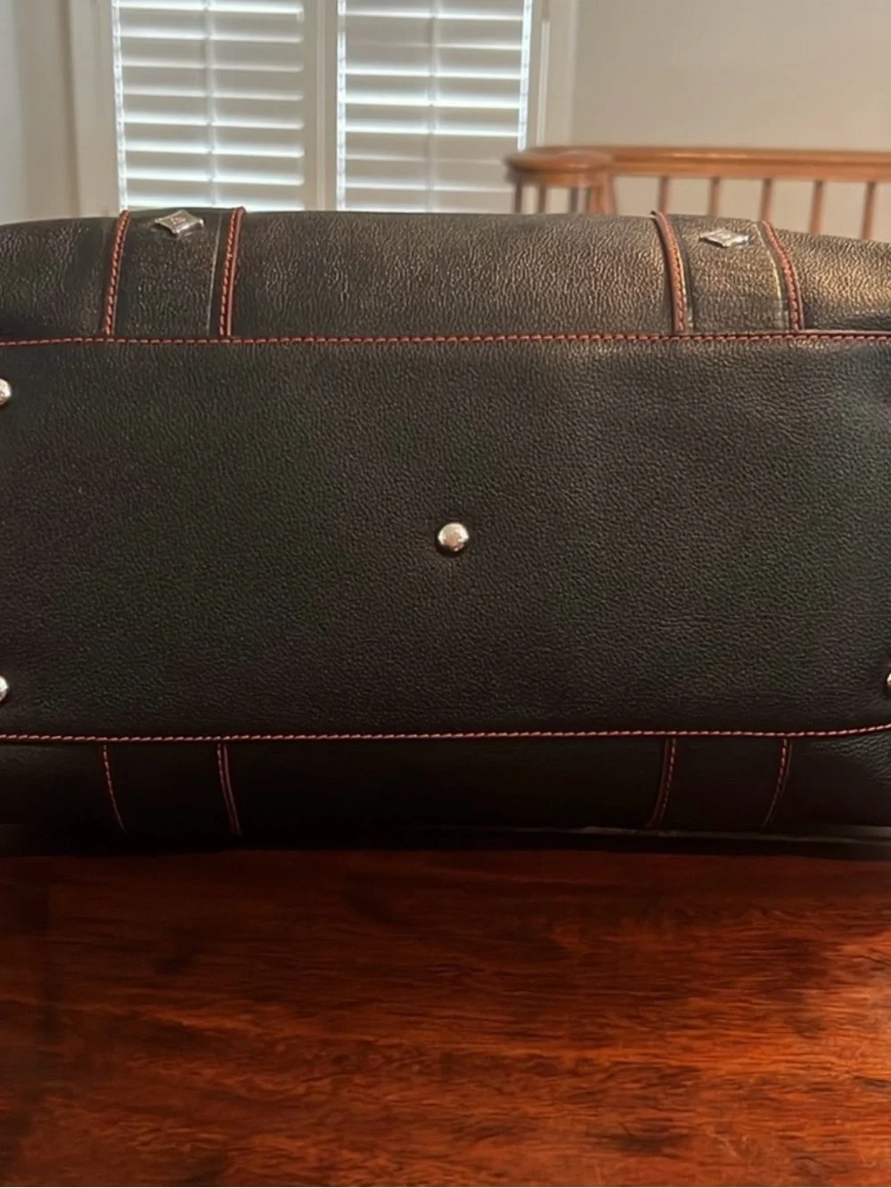 MCM Boston Black Leather Shoulder Bag EUC